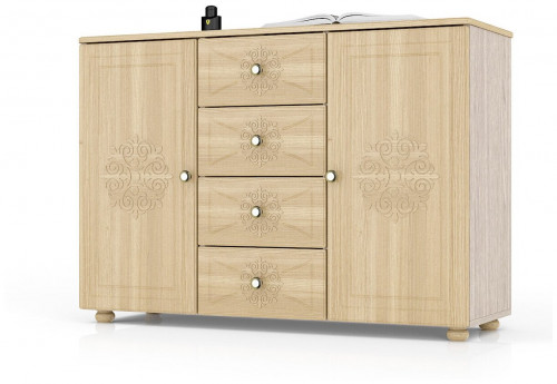 комод широкий онега к-17, цвет лен/ясень шимо светлый в Нижневартовске