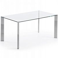 стол стеклянный хром corner от la forma (ex julia grup) прозрачный в Нижневартовске