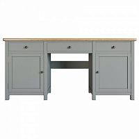 большой рабочий стол jules verne 3 ящика и 2 дверки в сером цвете в Нижневартовске