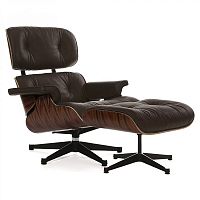 кресло eames style lounge chair палисандр коричневое в Нижневартовске