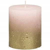 свеча большая розовая с золотом rustic, 80х68 мм в Нижневартовске