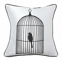 подушка с птичкой в клетке birdie in a cage white в Нижневартовске