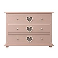 комод adelina 3 ящика в розовом цвете в Нижневартовске