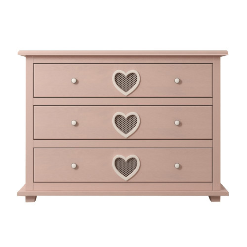 комод adelina 3 ящика в розовом цвете в Нижневартовске