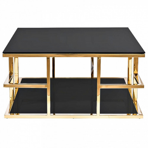 стол журнальный золотисто-черный 90*90*40см в Нижневартовске