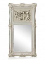зеркало настенное прямоугольное в высокой белой раме францини distressed chalk white в Нижневартовске