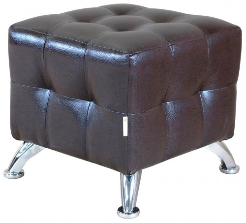 пуф шарм-дизайн квадро мини хром экокожа коричневый в Нижневартовске