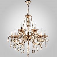 подвесная люстра eurosvet 3449/8+4 золото/тонированный хрусталь strotskis в Нижневартовске