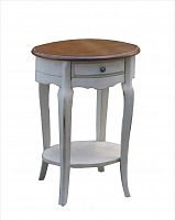 приставной столик mobilier de maison с ящиком белый, коричневый в Нижневартовске