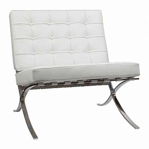 кресло barcelona chair экокожа белое в Нижневартовске