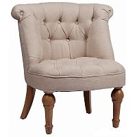 кресло sophie tufted slipper chair бежевое в Нижневартовске