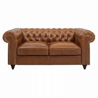 диван chester classic двухместный прямой светло-коричневый в Нижневартовске