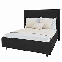 кровать двуспальная 160х200 темно-серая с каретной стяжкой wing в Нижневартовске