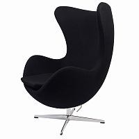 кресло arne jacobsen style egg chair черное в Нижневартовске
