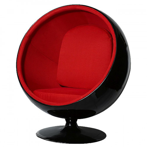 кресло eero ball chair черно-красное в Нижневартовске