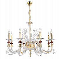 подвесная люстра crystal lux catarina sp8 gold/transparent-cognac в Нижневартовске