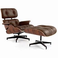 кресло eames style lounge chair & ottoman premium коричневое в Нижневартовске