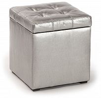 пуф шарм-дизайн люкс с ящиком серебро в Нижневартовске