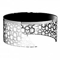 стол журнальный 90х90х40 черный, серебро в Нижневартовске