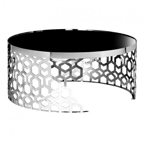 стол журнальный 90х90х40 черный, серебро в Нижневартовске