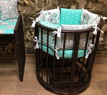 круглая кроватка-трансформер 7 в 1 венге (72х72 см) в Нижневартовске