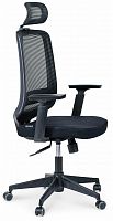 кресло компьютерноелондон офис black plastic черный пластик / черная сетка / черная ткань в Нижневартовске