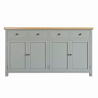 комод jules verne 4 ящика 4 дверки серый коричневая столешница в Нижневартовске