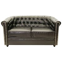 кожаные диваны chesterfield brown 2s коричневый (ширина 162 см) в Нижневартовске