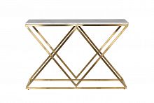 консоль белая с золотыми фигурными ножками bianco namibia 120x40x78 см в Нижневартовске