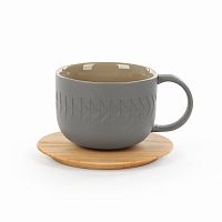 чашка с блюдцем tactile диаметр 9,4 темно-серый в Нижневартовске