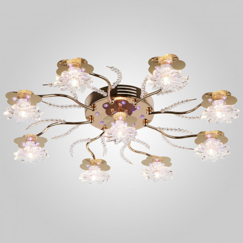 потолочная люстра eurosvet 4831/9 золото/синий+красный+фиолетовый в Нижневартовске