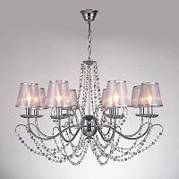 подвесная люстра eurosvet 10069/8 хром/прозрачный хрусталь strotskis в Нижневартовске