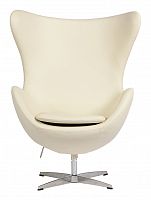 кресло egg chair кожа кремовое в Нижневартовске