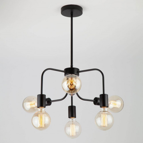 подвесная люстра eurosvet avion 70058/6 черная в Нижневартовске