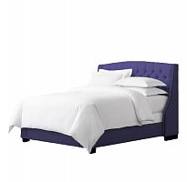 кровать двуспальная 180х200 синяя с каретной стяжкой hugo в Нижневартовске