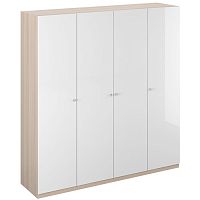 шкаф uno четырехдверный белый глянец с бежевым в Нижневартовске