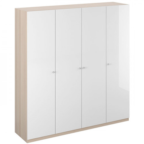 шкаф uno четырехдверный белый глянец с бежевым в Нижневартовске