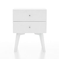тумбочка белая с двумя ящиками low lutreola в Нижневартовске