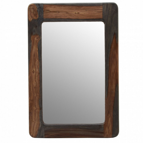 зеркало деревянное настенное со скругленными углами brown wood в Нижневартовске