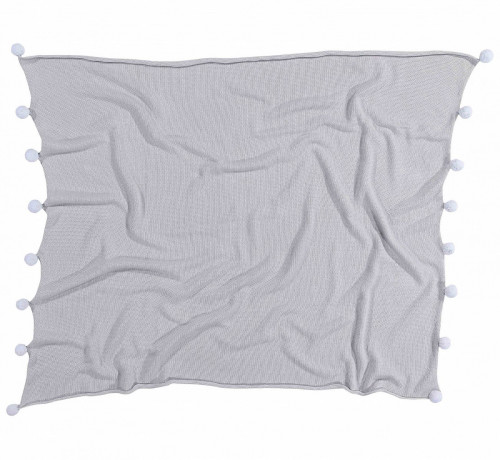 плед с помпонами серый в Нижневартовске