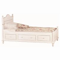 кровать полутораспальная 120х190 белая с ящиками нордик в Нижневартовске