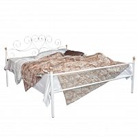 кованая кровать полутораспальная 140х200 с одной спинкой белая кармен в Нижневартовске
