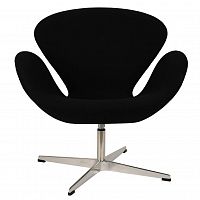 кресло arne jacobsen style swan chair черная шерсть в Нижневартовске