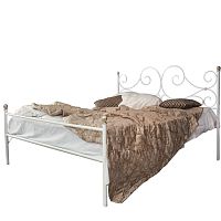 кованая двуспальная кровать 180х200 с одной спинкой белая верона в Нижневартовске