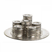 набор подсвечников серебряный на подносе на 6 свечей низкий marrakech от eichholtz, 34 см в Нижневартовске