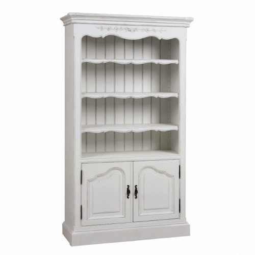 шкаф книжный с дверцами марсель фасад: с узором с состариванием молочно-белый в Нижневартовске