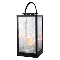 подсвечник-фонарь черный с матовым стеклом mandola l от eichholtz, 60 см в Нижневартовске