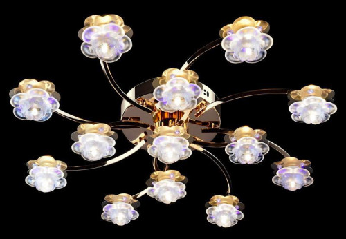 потолочная люстра eurosvet 4853/13 золото/синий+красный+фиолетовый в Нижневартовске