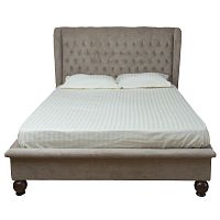 кровать двуспальная 160х200 из велюра бежевая bliss в Нижневартовске