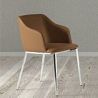 стул-кресло с подлокотниками мягкий светло-коричневый от angel cerda в Нижневартовске